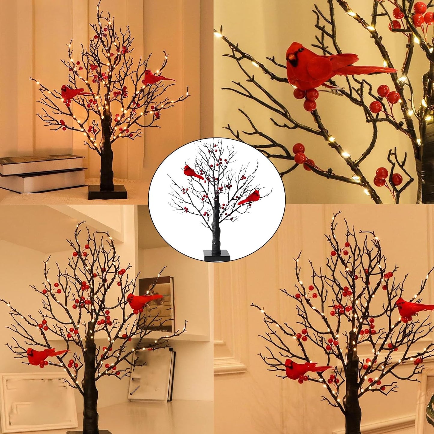 Vintage Glow Cardinal Tree