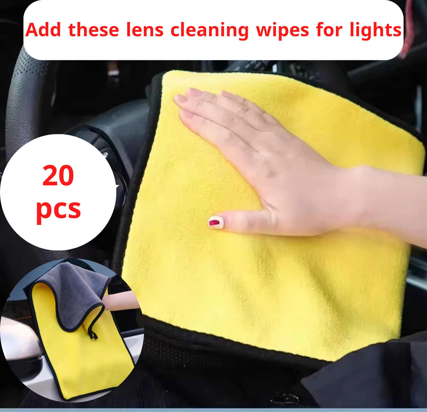 Keep your lights clear and bright — just $7.95 for a pack of lens wipes!