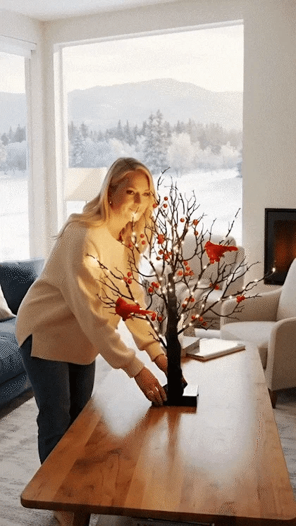 Vintage Glow Cardinal Tree