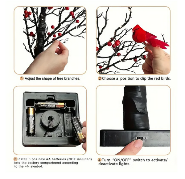Vintage Glow Cardinal Tree