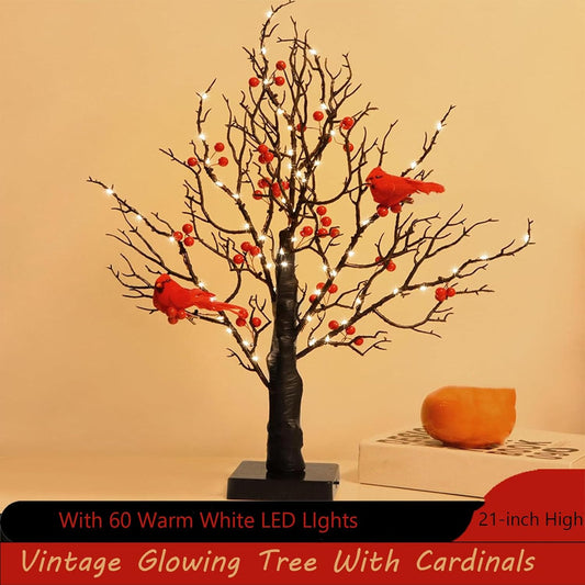 Vintage Glow Cardinal Tree