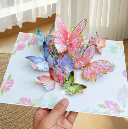 🦋 Vibrant 3D Butterfly & Daisy Pop-Up Greeting Card
