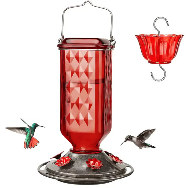 🔥One Time Offer :24oz Leak Proof Glass Hummingbird Feeder with Ant Moat