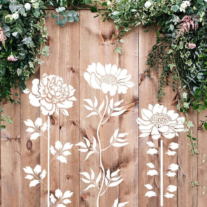 🔥 Last Day Sale Price | 6 Pcs Large 💐 Eptchn Garden Fence Large Flower Stencils🌻DIY Decoration BloomTrace