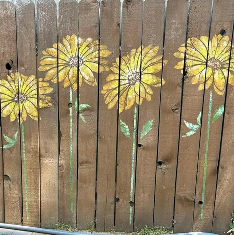 🔥 Last Day Sale Price | 6 Pcs Large 💐 Eptchn Garden Fence Large Flower Stencils🌻DIY Decoration BloomTrace